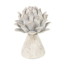 Decorativo Flor Resina Cinza