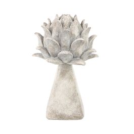 Decorativo Flor Resina Cinza