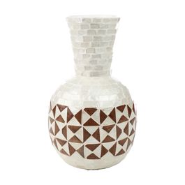 Vaso Madrepérola Bambu Madeira Natural