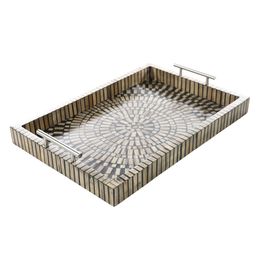 Bandeja Mdf Bambu Natural / Preto