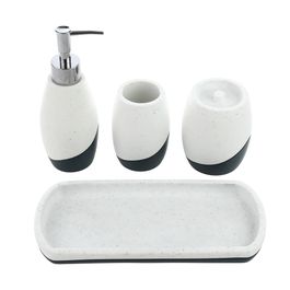 Kit Lavabo Poliresina Branco / Azul