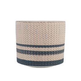 Cachepot Cerâmica Bege / Preto