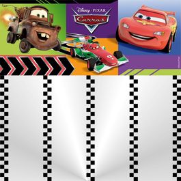 Saco para Cesta Cars Racing Barrado Colorido