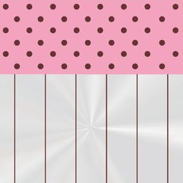 Saco para Cesta Poá Barrado Pink / Preto