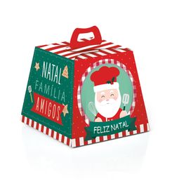 Caixa Mini Panetone Noel Chef Colorido