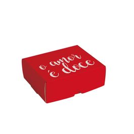 Caixas Para Brigadeiros E Bombons Para 8 Brigadeiros Doce Amor Azul / Vermelho / Branco