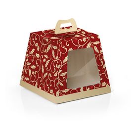 Caixa Mini Panetone Com Visor Azevinho Colorido