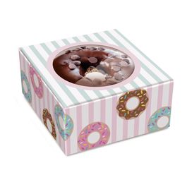Caixa Para Donuts Com Visor Donuts Colorido