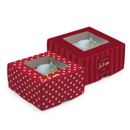 Caixa Coração Lapidado Te Amo Hoje Vermelho / Ouro / Branco