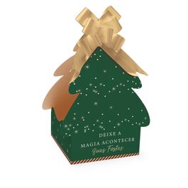 Caixa Panetone Árvore Magic Ouro e Verde