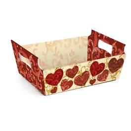 Cesta de Cartão Eternidad Vermelho / Marfim