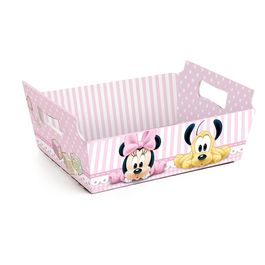 Cesta de Cartão Minnie Baby Rosa