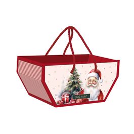 Cesta De Cartão Com Alça Charm Natalino