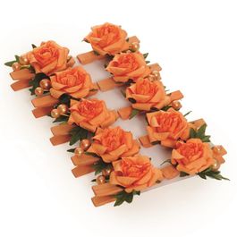 Prendedor Rosa Colombiana Laranja JG C/8