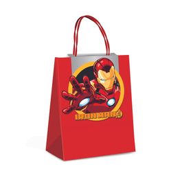Sacola de Papel com Fechamento Iron Man Vermelho