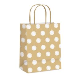 Sacola de Papel Pretty Poá Kraft / Branco