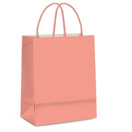Sacola De Papel Liso Coral