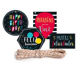 Kit Fechamento para Presente Aniversario Colorido