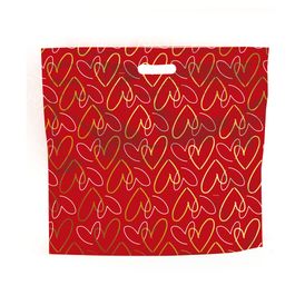 Sacola Laminada Metalizada Com Zíper Fascínio Vermelho / Ouro