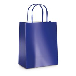 Sacola De Papel Metalizado Liso Azul Intenso