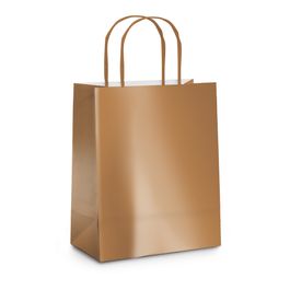 Sacola De Papel Metalizada Brilho Toffee