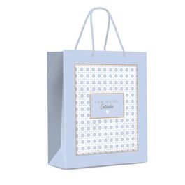Sacola Premium Paglia Azul / Ouro