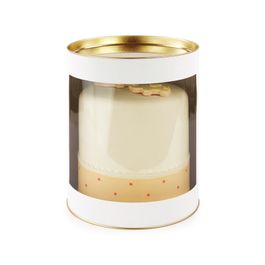 Lata para Bolo com Visor Liso Branco
