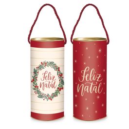 Lata P/Presente C/Alça Feliz Natal Colorido