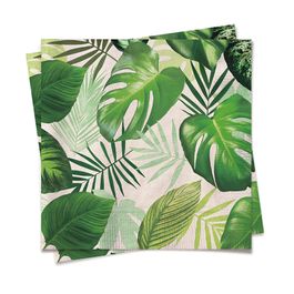 Guardanapo de Papel Folhagens Verde / Branco