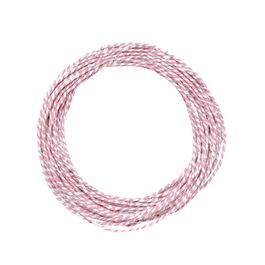 Fio Decorativo Papel Liso Com Fio Branco / Rosa Claro