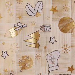 Folha Metal Natal Elegante Bege PT C/100