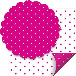 Folha Double Face Poá Pink/Branco PT C/50