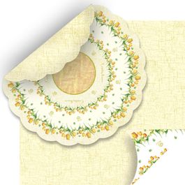 Folha Double Face Arte Craquele Amarelo PT C/50