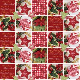 Folha Perol Patchwork Natalino Colorido