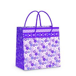 Sacola de Papel Mini Flowers Roxo