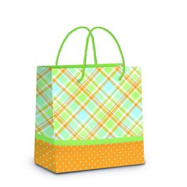 Sacola de Papel Xadrez Colorido