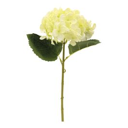 Hortênsia Decorativa c/ Folhas - Amarelo / Verde (Flores e Galhos Permanentes)