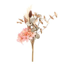 Galho Médio c/ Flores - Verde / Rosa / Marrom (Flores e Galhos Permanentes)