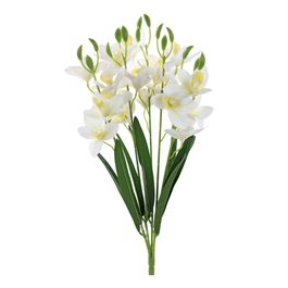 BUQUE ORQUIDEA CYMBIDIUM 3D X20 58 CM - BRANCO