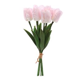 RAMALHETE DE TULIPAS X7 33 CM - ROSA CLARO