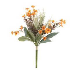 RAMALHETE DE FLORES E FOLHAS DE EUCALIPTO X30 44 CM - AMARELO