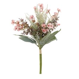 RAMALHETE DE FLORES E FOLHAS DE EUCALIPTO X30 44 CM - ROSA ANTIGO