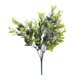 PICK DE FOLHAS E SEMENTES NEVADAS X5 38 CM - VERDE / AMARELO