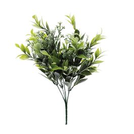 PICK DE FOLHAS E SEMENTES NEVADAS X5 38 CM - VRD/BRANCO