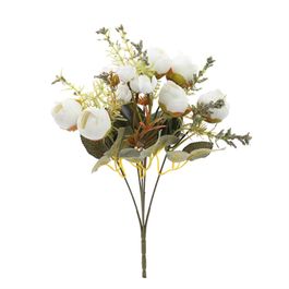 BUQUÊ DE MINI ROSAS 30 CM - BRANCO