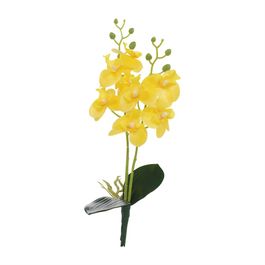 Haste Orquídea Phalaenopsis C/Folhas X8 39cm - Amarelo