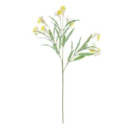 Haste Mini Flores 78cm - Branco / Amarelo