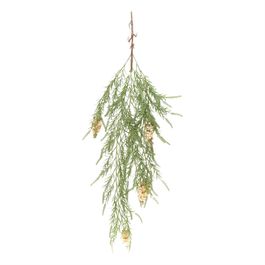 Pendente Folhagem C/Flores 107cm - Verde / Champagne