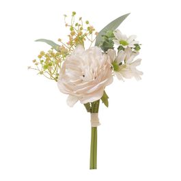 Buque De Peônias E Margaridas X4 33cm - Creme