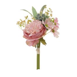 Buque De Peônias E Margaridas X4 33cm - Rosa Velho